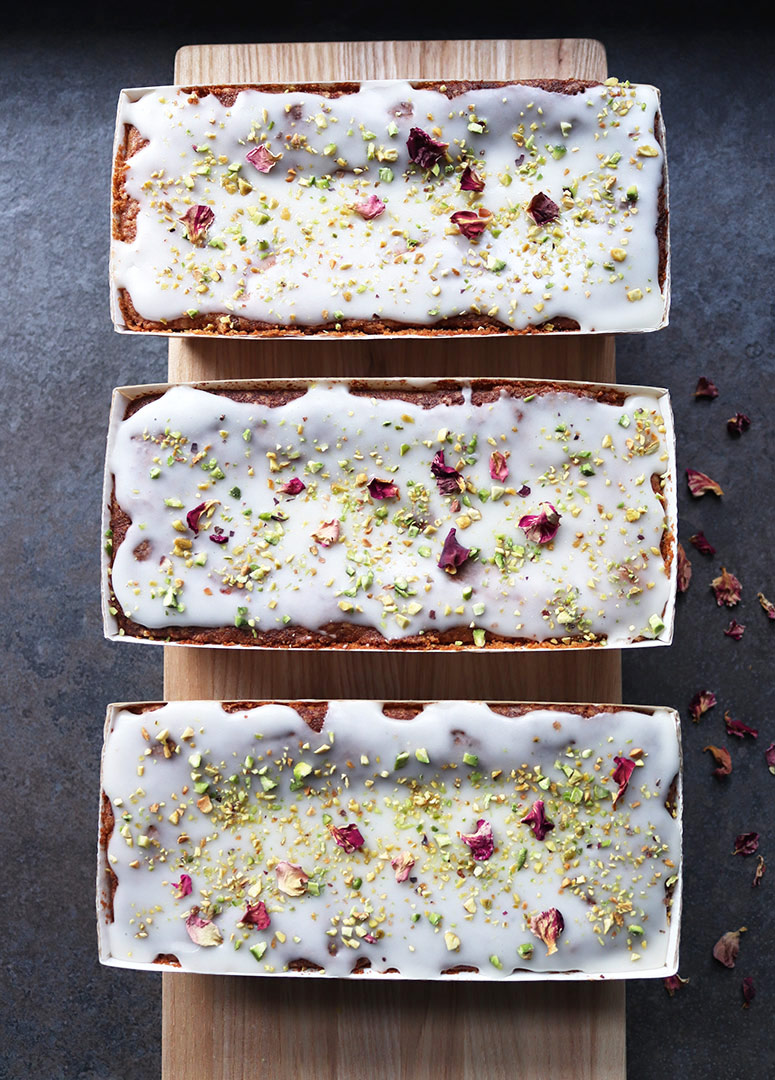 A Lemon & Pistachio loaf cake for Mothers' Day. Delivery by post to UK, hand delivery available in London