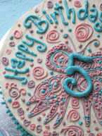 A gluten free, wheat-free sponge cake, made with organic ingredients and filled, frosted and decorated with organic buttercream. Perfect for a glutenfree birthday party. For collection from SW9, or delivery by hand in London and within M25.  Sorry, this cake cannot be posted