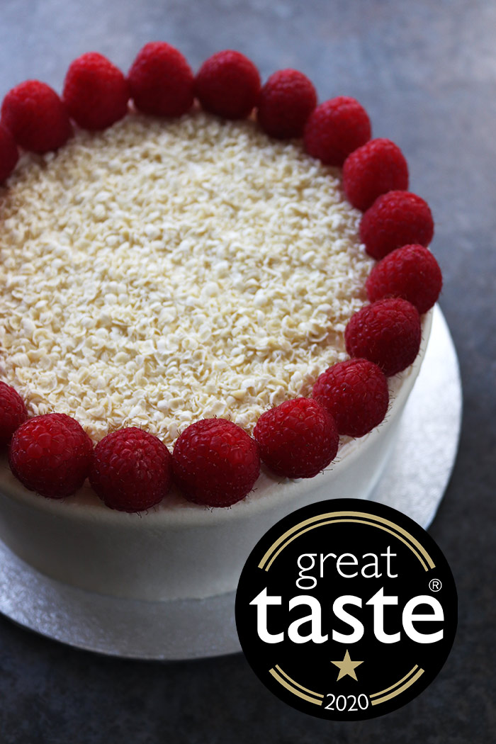 White Chocolate & Raspberry Cake, Great Taste 2020