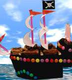 Gluten-free Pirate Ship Children's Birthday cake. Click on the picture to see other designs. Delivery in London