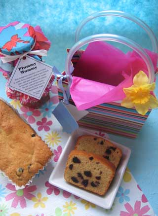 For Mothering Sunday: a gorgeous gift bag full of gluten-free goodies: choose a gluten free cake and two jars of handmade preserves (jam, marmalade and chutney). All packed in a pretty Mothers Day gift bag with label for your message, and delivered by post for Mothers' Day. Delivery and collection also available in London